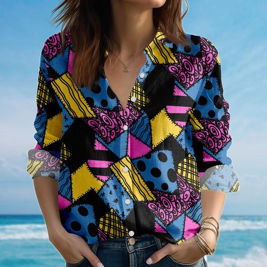 Sally Blouse Shirt, Nightmare Before Christmas Shirt, Magic Kingdom Casual Shirt, Disneyland Women Shirt, Halloween Disney Gift