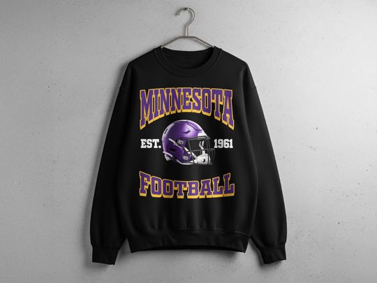 Minnesota Football Sweatshirt, Sports Fan Apparel, Team Spirit Gear, Football Helmet Sweater