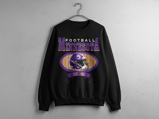 Discover Minnesota Football Vikings Sweatshirt, Est 1961 Apparel, Fan Gift, Game Day Gear, Sports Team Sweater