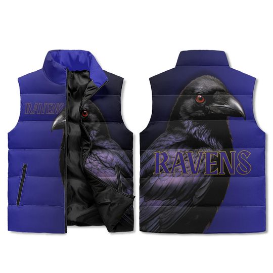 Discover Unisex Lightweight Puffer Vest with Stand Collar and All-Over Print