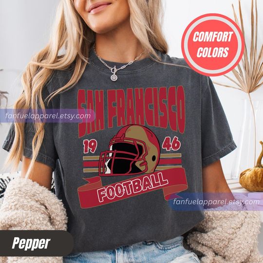 Discover San Francisco Football Vintage Style Comfort Colors T-Shirt, San Francisco Football T-shirt, San Francisco T-shirt, Retro 49er Football FD13