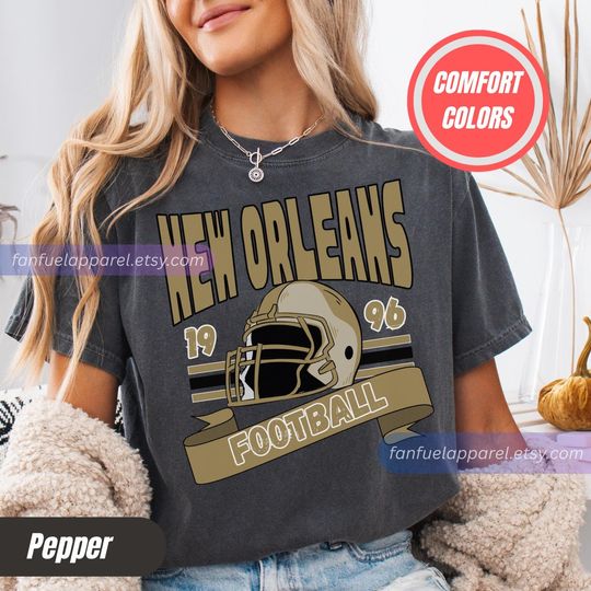 Discover New Orleans Football Vintage Style Comfort Colors T-Shirt,New Orleans Football T-Shirt,Retro Saint Sunday Football Shirt FTD25