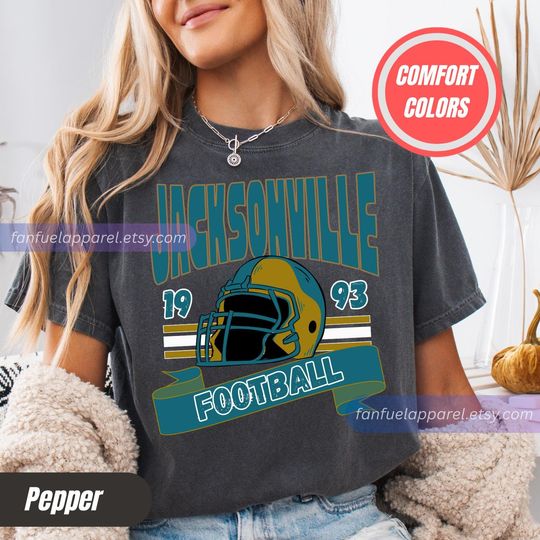Discover Jacksonville Football Vintage Style Comfort Colors Crewneck Shirt, Vintage Jacksonville Football T-Shirt, Jaguars T-Shirt FTB29