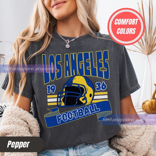 Discover Los Angeles Football Vintage Style Comfort Colors T-Shirt, Los Angeles Football T-shirt, Los Angeles Football Shirt, Rams Game Day Tee FTD31