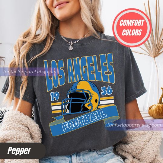 Discover Los Angeles Football Vintage Style Comfort Colors T-Shirt,Los Angeles Football Crewneck,Los Angeles Football T-Shirt Fan Gift FTD26