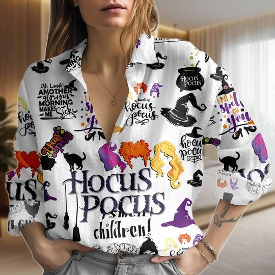 Sanderson Sisters Blouse Shirt, Hocus Pocus Women Shirt, Vintage Halloween Shirt, Witch Shirt For Her
