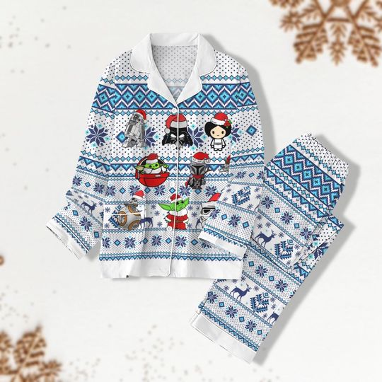 Discover Disney Star Wars Pajama Set, Darth Vader Santa, Yoda Christmas, Galaxy Wars Xmas Shirt, Kids Disney Christmas Pajamas, Holiday Pjs Set