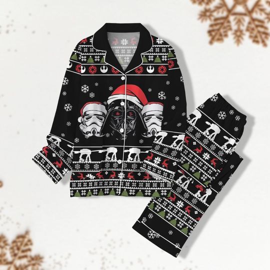 Darth Vader Santa Pajama Set, Stormtrooper Christmas, Galaxy Wars Xmas Shirt, Star Wars Xmas Pajamas, Pajamas Party, Holiday Pjs Set
