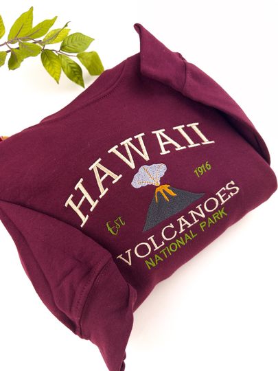 Hawaii Volcanoes National Park Embroidered Sweatshirt