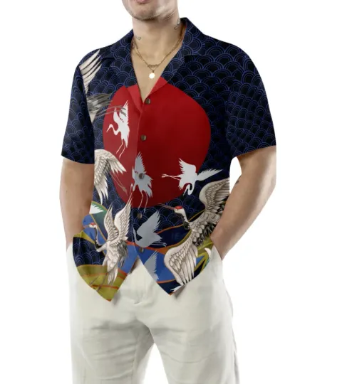 Japanese Cranes Hawaiian Shirt