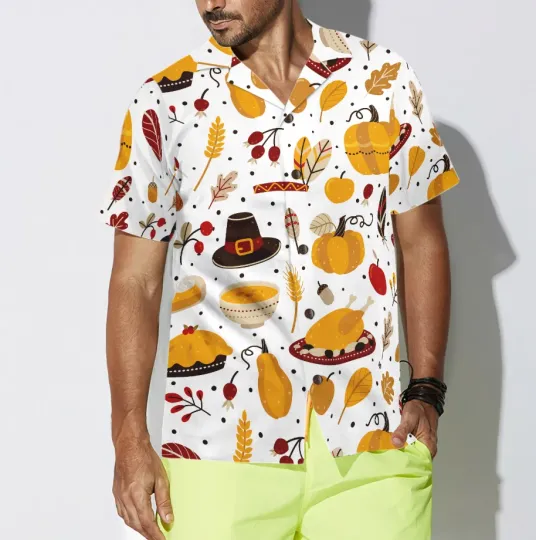 Discover Thanksgiving Pattern Hawaiian Shirt