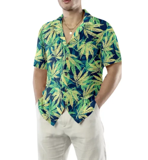 Discover Tropical Marijuana Leaves Shirt For Men Hawaiian Shirt