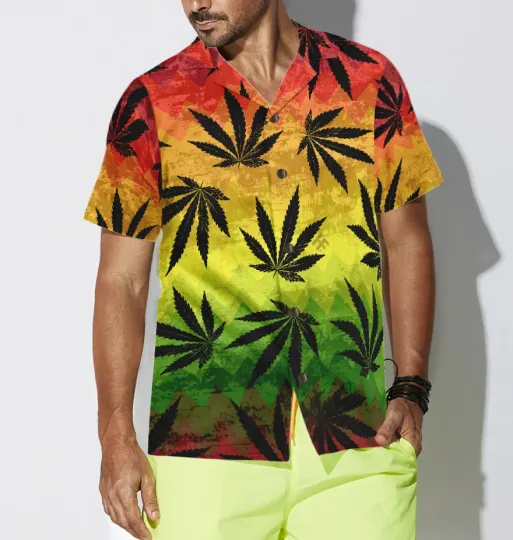 Discover Marijuana Leaf Rasta Hawaiian Shirt