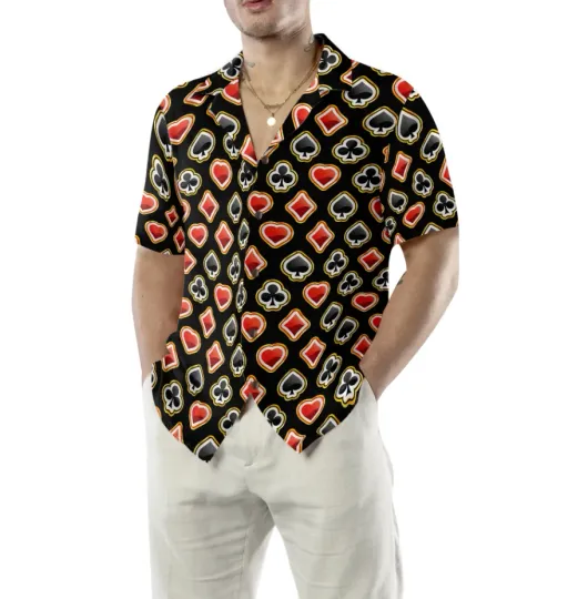 Discover Casino Poker Black Background Hawaiian Shirt