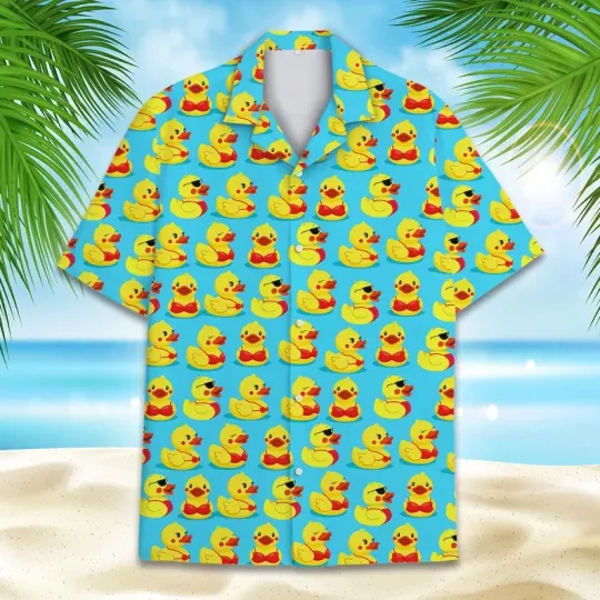 Discover Cute Duck Hawaiian Shirt For Men Women Youth, Rubber Duck