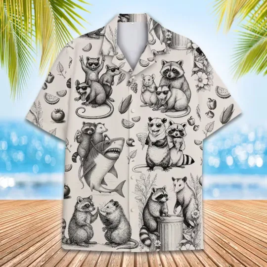 Discover Funny Raccoon Possum Hawaiian Shirt for Men Women Youth