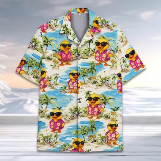 Discover Tropical Duck Hawaiian Shirt For Men Women Youth, Rubber Duck