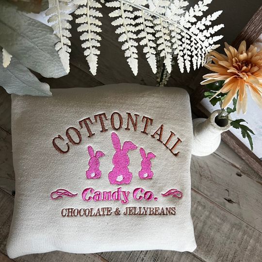 Discover Cotton Tail Bunny Embroidered Sweatshirt for Easter