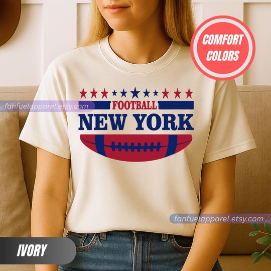 Discover New York Football Team Giant T-Shirt, Game Day Outfit, Gift for Football Lovers