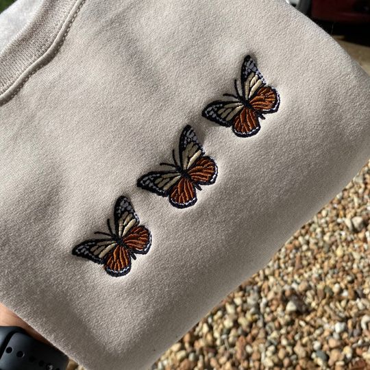 Discover Butterfly Embroidered Sweatshirt