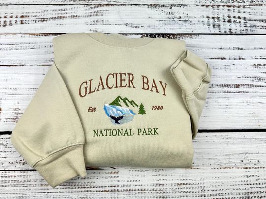 Discover Glacier Bay National Park Embroidered Sweatshirt