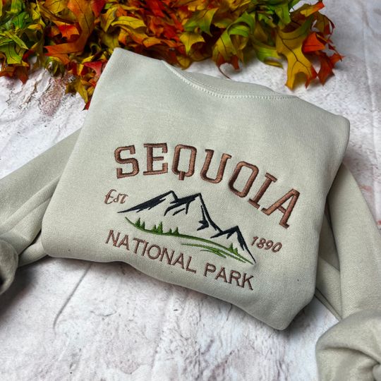 Discover Sequoia National Park Embroidered Crewneck Sweatshirt