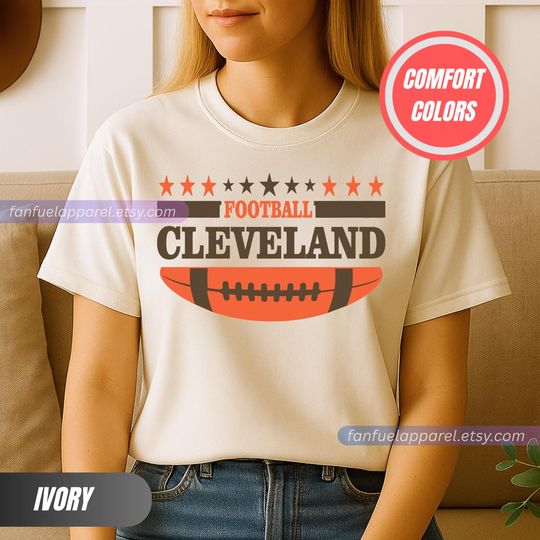 Cleveland Football Team Browns T-Shirt, Game Day Outfit, Gift for Football Lovers