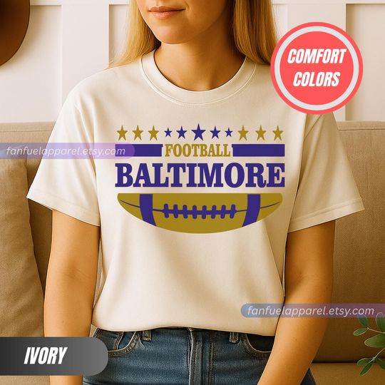 Discover Baltimore Football Team Ravens T-Shirt, Game Day Outfit, Gift for Football Lovers