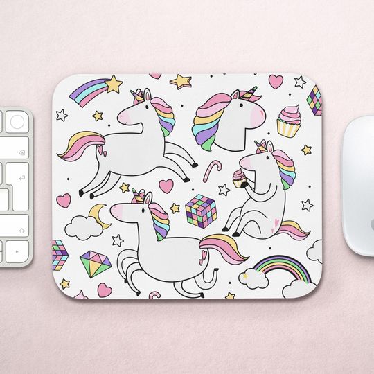 Rainbow Unicorn Mouse Pad – Kids Cartoon Desk Mat for Gaming and Office