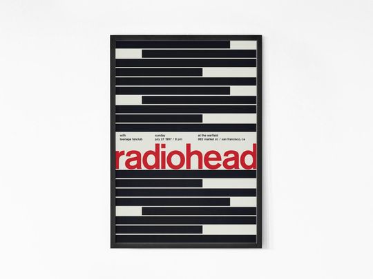 Radiohead 1997 San Francisco Vintage Concert Poster
