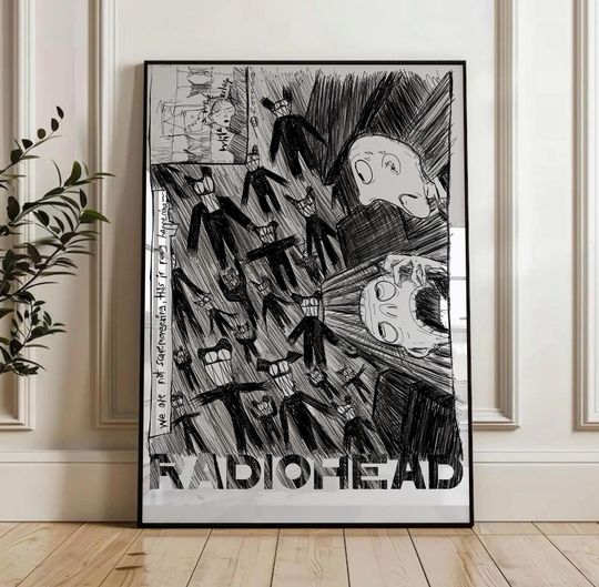 Radiohead Scribble Art Print: Minimalist Indie Rock