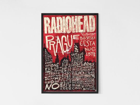 Discover Radiohead 2023 Prague Vintage Concert Poster. Tom Yorke, Rock Band Poster. Music Poster. Vintage Poster. Concert Poster. Printable.