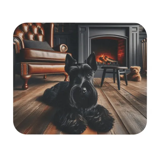 Discover Mouse Pad (Rectangle) Scottish Terrier Dog Gaze Adorable Face Design 4, Gift