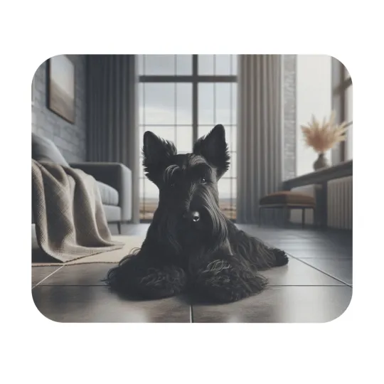 Discover Mouse Pad (Rectangle) Scottish Terrier Dog Gaze Adorable Face Design 6, Gift
