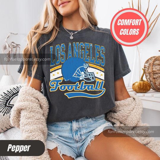 Discover Los Angeles Football Vintage Style Comfort Colors T-Shirt,Los Angeles Football Crewneck,Los Angeles Football T-Shirt Fan Gift FTA26