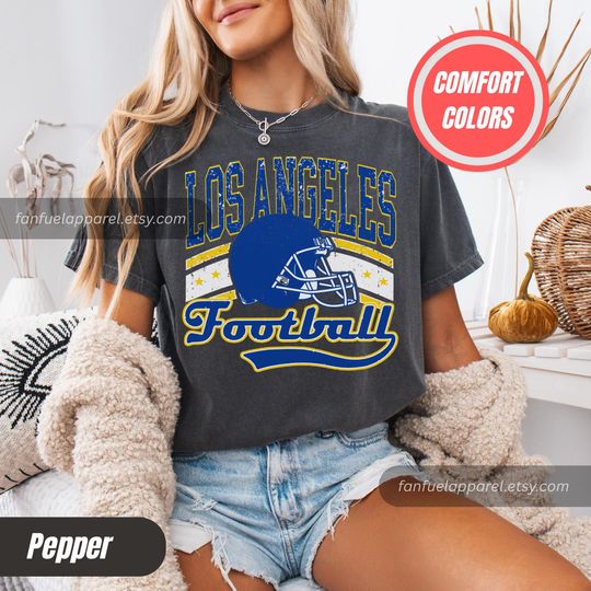 Discover Los Angeles Football Vintage Style Comfort Colors T-Shirt, Los Angeles Football T-shirt, Los Angeles Football Shirt, Rams Game Day Tee FTA31