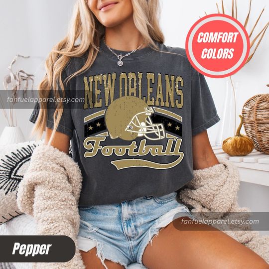 Discover New Orleans Football Vintage Style Comfort Colors T-Shirt,New Orleans Football T-Shirt,Retro Saint Sunday Football Shirt FTA25