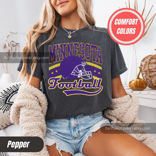 Discover Minnesota Football Vintage Style Comfort Colors Shirt, Vintage Vikings T-Shirt, Vintage Minnesota T-Shirt, Retro Minnesota Fan Gift FTA28