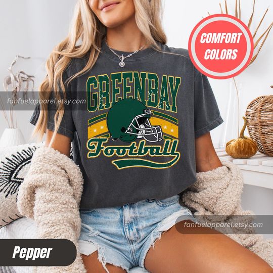 Discover Green Bay Football Vintage Style Comfort Colors T-Shirt, Retro Green Bay Varsity Crewneck T-Shirt, Green Bay Long Sleeve FTA9