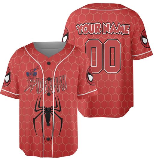 Personalize The Amazing Spider-Man Street Hero Red, Superhero Jersey Team, Hero Jersey Gift, Spider-Man Baseball Team Outfit