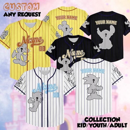 Discover Custom Any Characters Baseball Jersey, Custom Famous Characters Jersey Shirt, Choose Style and Character Jersey,Game Superhero Movie Cartoon