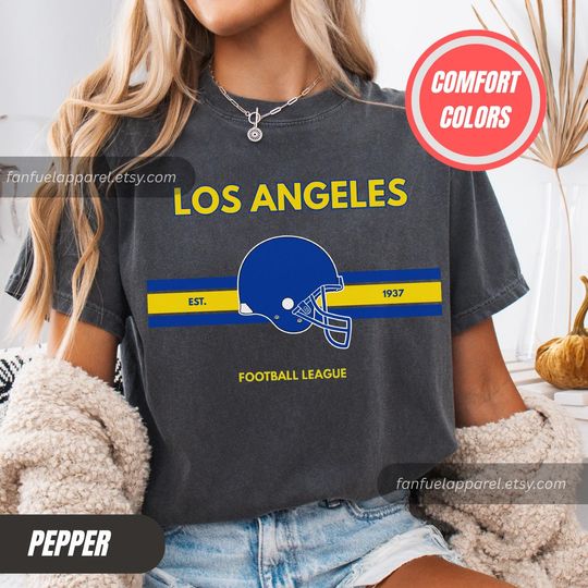 Discover Los Angeles Football Team Rams T-Shirt, Game Day Outfit, Gift for Football Lovers