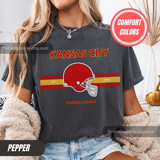 Discover Kansas City Football Team Chiefs T-Shirt, Game Day Outfit, Gift for Football Lovers
