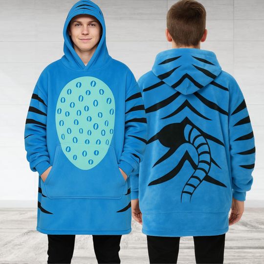 Derpy Tiger Cosplay Hoodie, Derpy Tiger Oversized Hoodie, Kpop Demon Hunters Tiger Hoodie Blanket, Blue Tiger Hoodie, Gift For Him