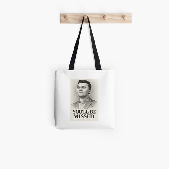 Discover Charlie Kirk Tribute Fan Art Tote Bag