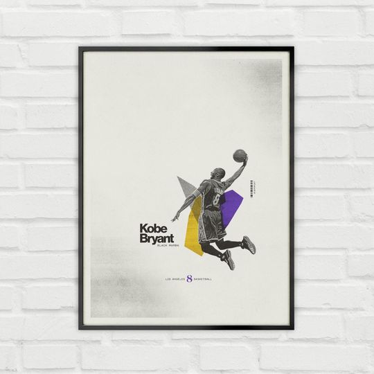 Discover Kobe Bryant Poster Minimalist Basketball Wall Art for Fans
