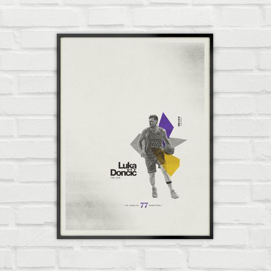 Luka Doncic Poster Minimalist Basketball Wall Art for Fans