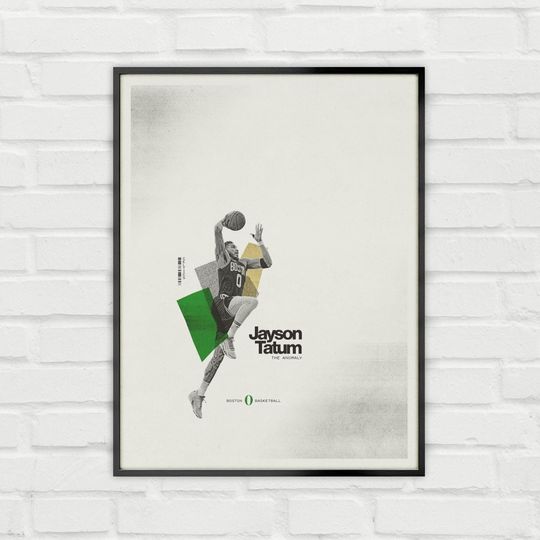 Discover Jayson Tatum Poster Minimalist Basketball Wall Art for Fans