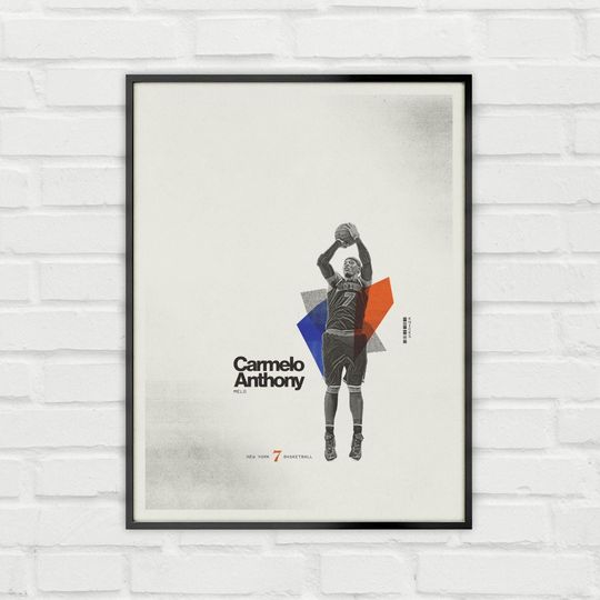 Discover Carmelo Anthony Poster Minimalist Basketball Wall Art for Fans
