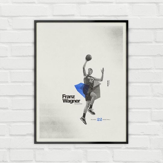 Discover Franz Wagner Poster Minimalist Basketball Wall Art for Fans